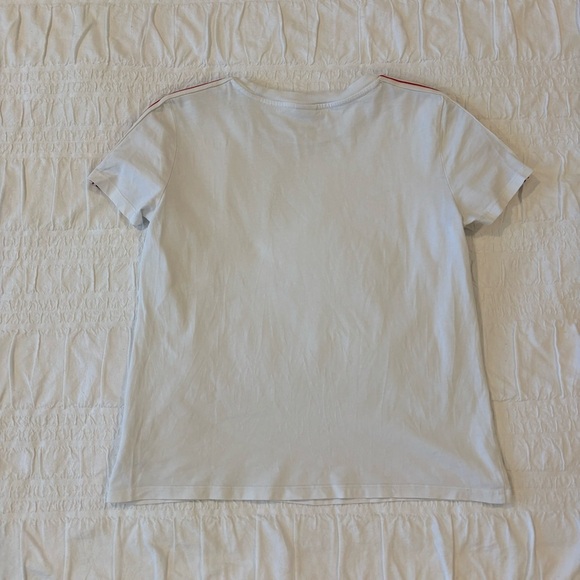 Women’s TNA White Tee with Red and Navy Grosgrain Tape Accent, Size S - Picture 3 of 10
